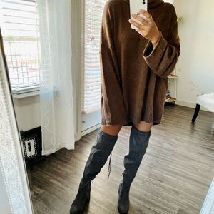 Oversized Brown Cowl Neck Sweater Size XXL